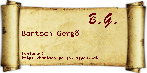Bartsch Gergő névjegykártya